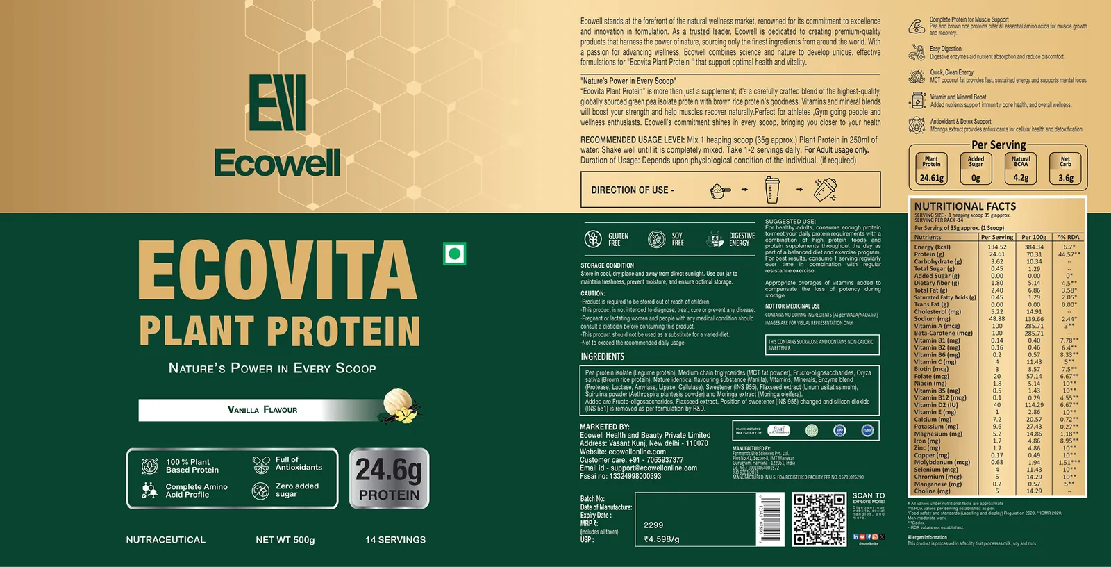 EcoVita Plant Protein Label Artwork